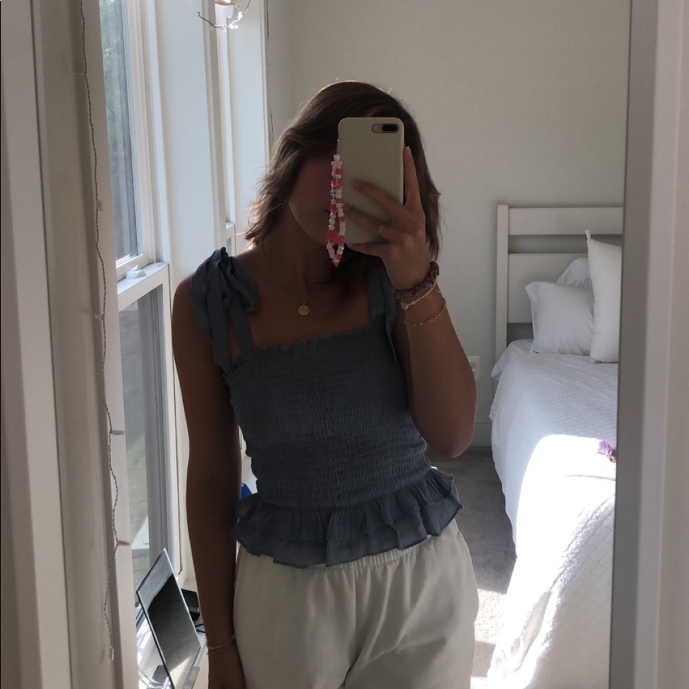 NEW blue tie straps princess polly tank top - Picture 3 of 12